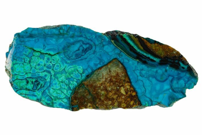 Polished Chrysocolla & Plume Malachite - Bagdad Mine, Arizona #133606